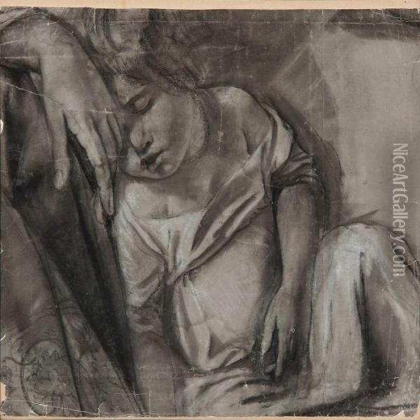 A Sleeping Child Oil Painting - Anna Maria Elisabeth Jerichau-Baumann