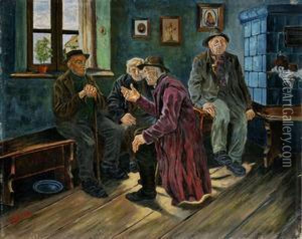 V Rozhovore O Buducnosti Oil Painting - Friedrich Sturm