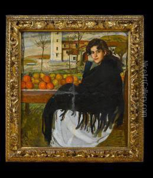 The Orange Seller Oil Painting - Antonio Ortiz Echague