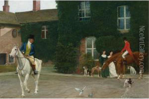 Ready For A Morning Ride Oil Painting - Marcus Stone