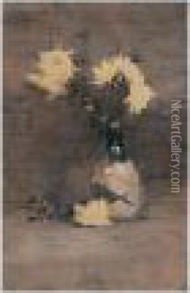 Chrysanthemums Oil Painting - James Paterson