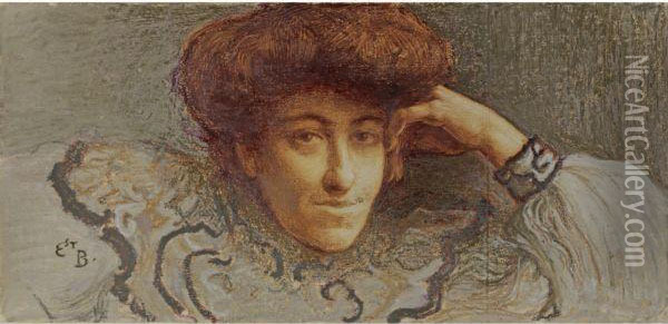 Portrait D'une Dame Oil Painting - Ernest Bieler