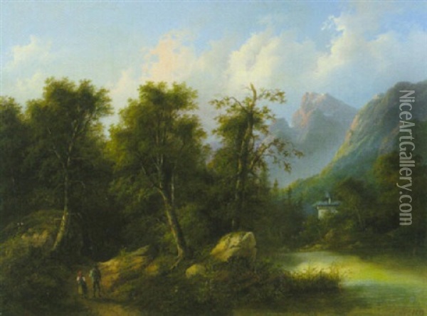 Partie Bei Salzburg Oil Painting - Eduard Boehm