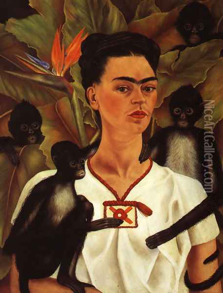 Self Portrait With Monkey 1943 Oil Painting - Frida Kahlo