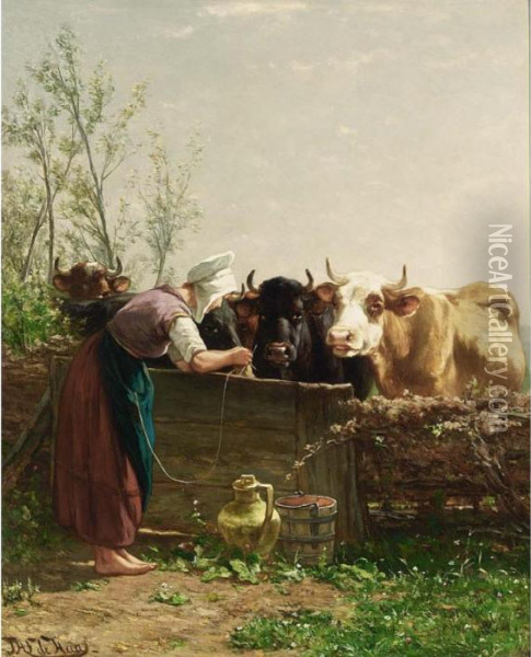 The Little Cowherd Oil Painting - Johannes-Hubertus-Leonardus de Haas