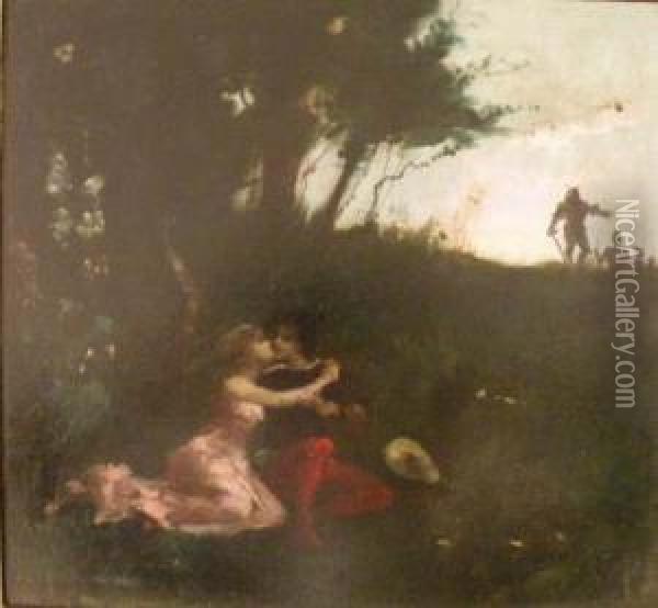 Tristan Et Yseult Oil Painting - Louis Adolphe Tessier