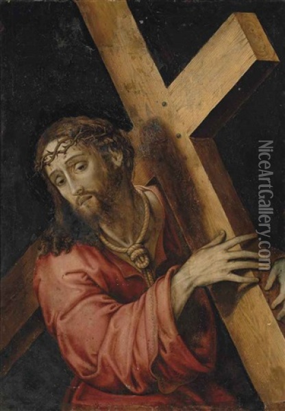 Christ Carrying The Cross Oil Painting - Leonardo Grazia