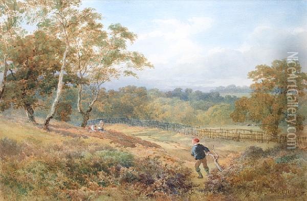 On Cannock Chase Oil Painting - John Henry Mole