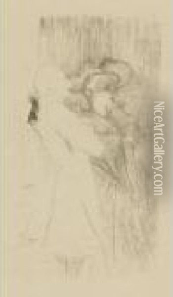Lender Et Auguez, Dans 'la Chanson De Fortunio' Oil Painting - Henri De Toulouse-Lautrec