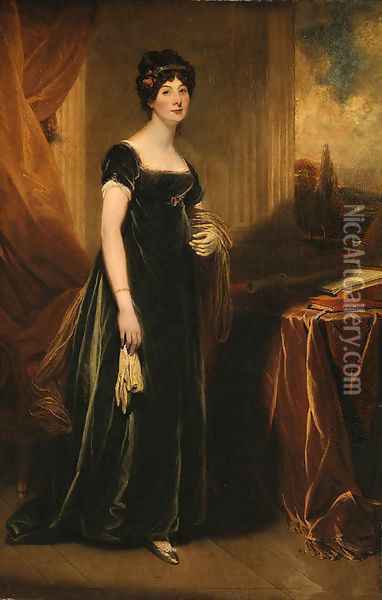 Portrait of Lady Burdett Oil Painting - Sir Martin Archer Shee