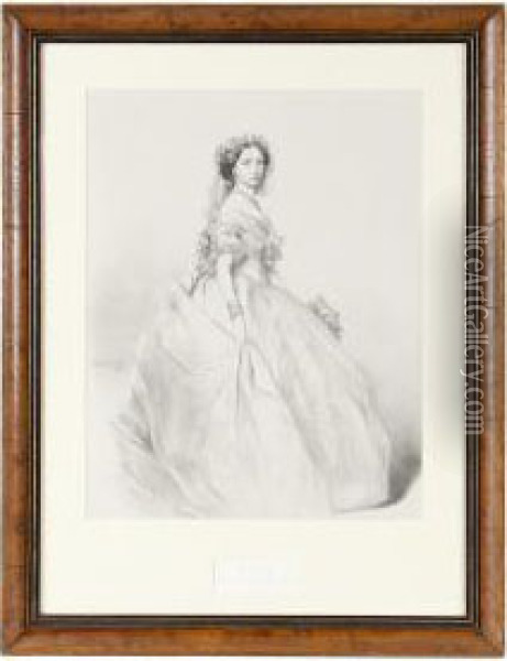 Full Length Portrait Of Princess Alice Oil Painting - Franz Xavier Winterhalter