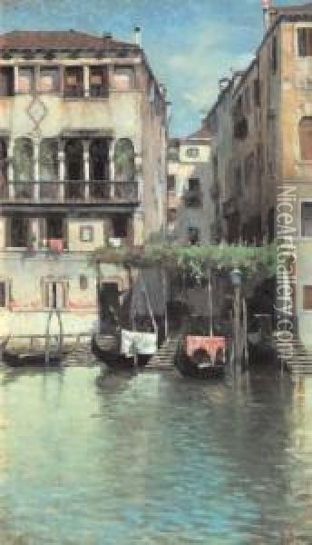 Canale Veneziano Oil Painting - Bartolomeo Bezzi