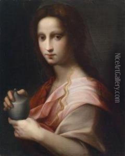 Mary Magdalene With The Ointment Vessel Oil Painting - Domenico Puligo
