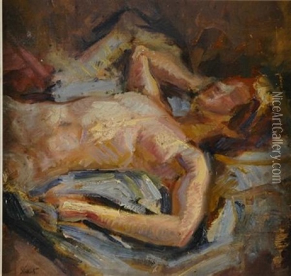 Reclining Nude Oil Painting - Walter Sickert
