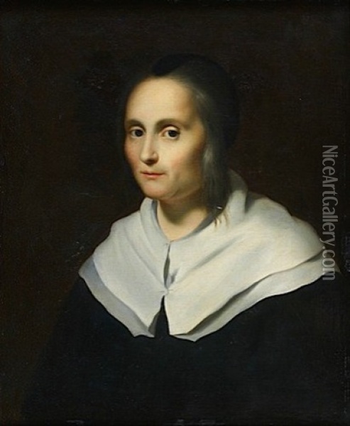 Portrait De Femme A La Collerette Blanche Oil Painting - Jean-Baptiste van Loo