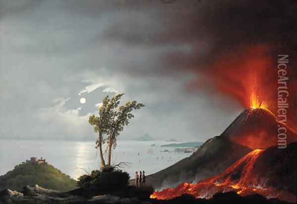 The eruption of Mount Vesuvius Oil Painting - Italian School