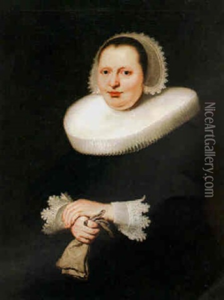 Portrait Of The Wife Of Andries Bicker, Burgermeister Of Amsterdam Oil Painting - Bartholomeus Van Der Helst