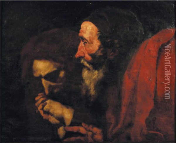 Hommes A La Priere Oil Painting - Jusepe de Ribera