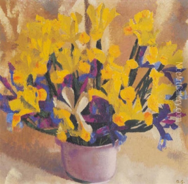 Iris Oil Painting - Augusto Giacometti