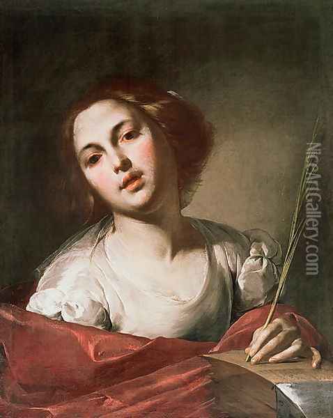St. Catherine of Alexandria, late 1640s Oil Painting - Bernardo Cavallino