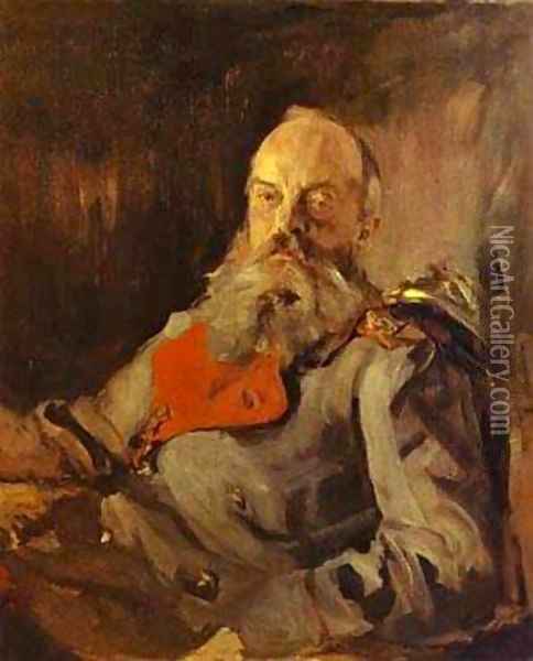 Portrait Of Grand Duke Mikhail Nikolayevich 1900 Oil Painting - Valentin Aleksandrovich Serov