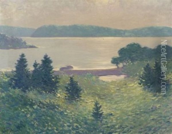 View From Ironbound Island To Frenchman Bay Oil Painting - Dwight Blaney