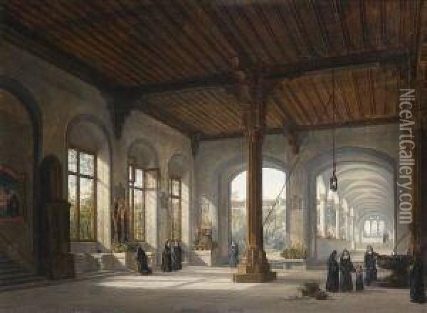 Refektorium Eines
 Nonnenklosters Oil Painting - Domenico Quaglio