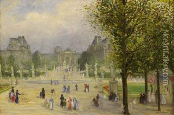 Les Tuileries Oil Painting - Emile Rene Lafont