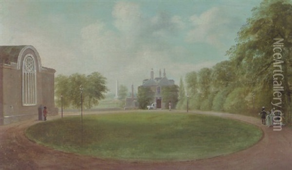 A View Of The Deputy Master's House At The Royal Hospital Kilmainham, Overlooking Phoenix Park Oil Painting - William Sadler the Younger