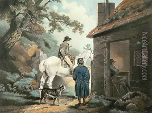 The Turnpike Gate Oil Painting - George Morland