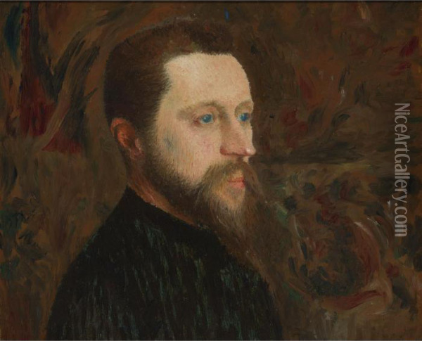 Portrait De Georges Seurat Oil Painting - Ernest Joseph Laurent