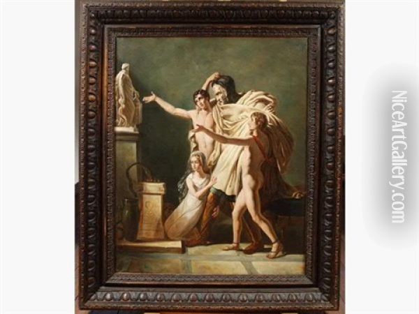 Offrande A Esculape Ou La Piete Filiale Oil Painting - Pierre Narcisse Guerin