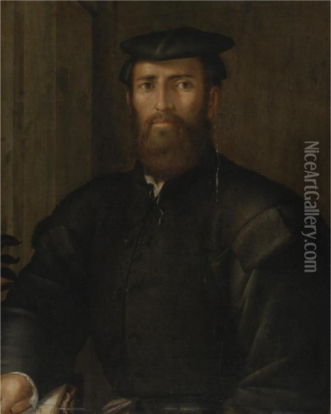 Portrait Of A Young Man In A Black Cap Oil Painting - Pier Francesco Foschi