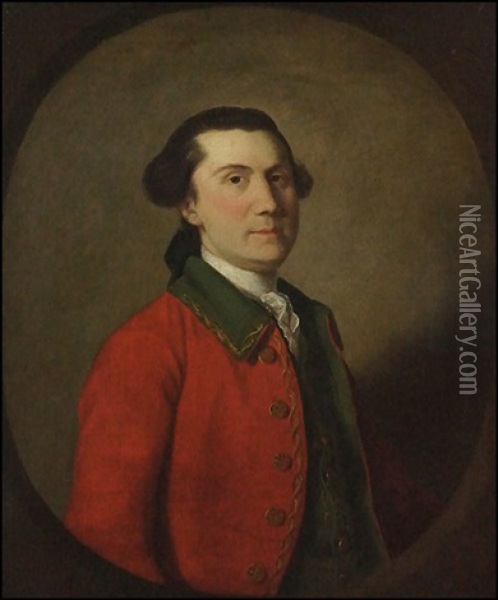 Portrait Of A Redcoat Oil Painting - Robert Edge Pine