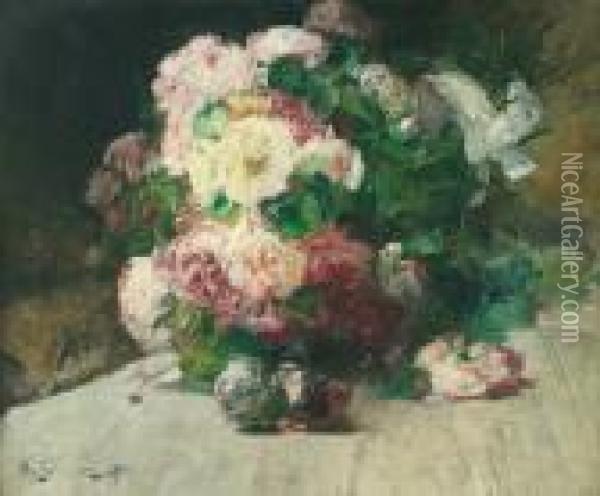 Brassee De Roses Oil Painting - Georges Jeannin