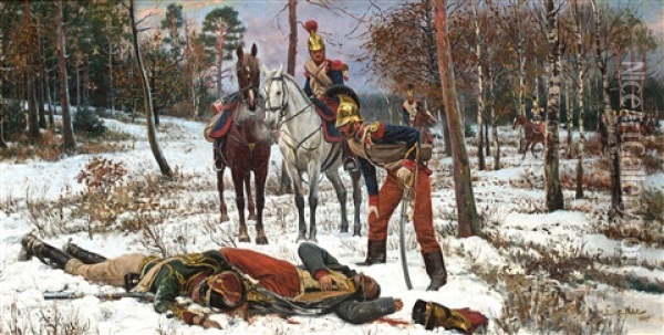 Epizod Z Wojny Francusko-pruskiej 1871 Roku Oil Painting - Stanislaw Polian Wolski
