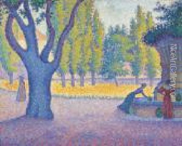Saint-tropez, Fontaine Des Lices Oil Painting - Paul Signac