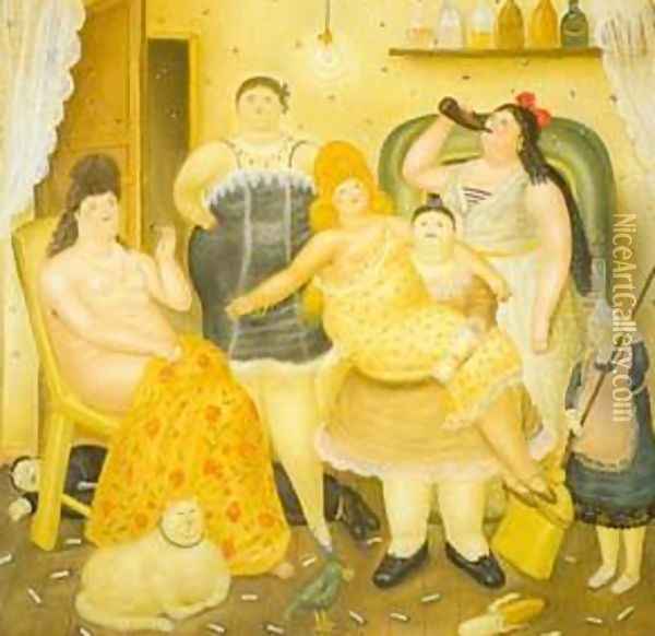 The House of Maria Duque 1970 Oil Painting - Fernando Botero