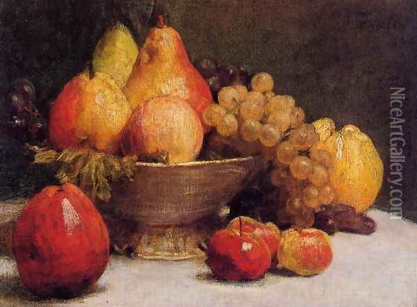 Bowl of Fruit Oil Painting - Ignace Henri Jean Fantin-Latour