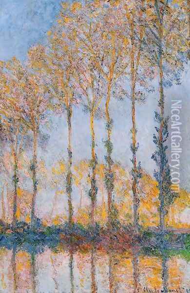 Poplars White And Yellow Effect Oil Painting - Claude Oscar Monet