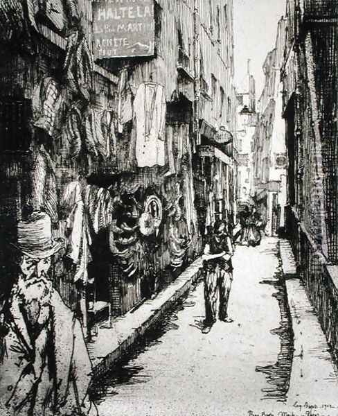 Parisian street, from 'Du Ier au XXeme- Les Arondissements de Paris...', 1903 Oil Painting - Eugene Bejot