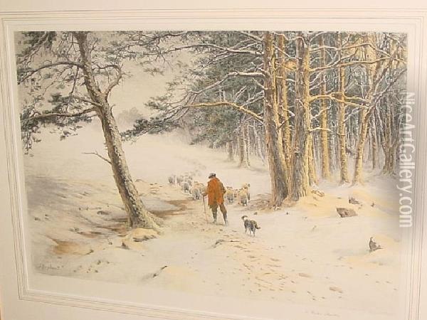 To Winter Quarters Oil Painting - William Brassey Hole