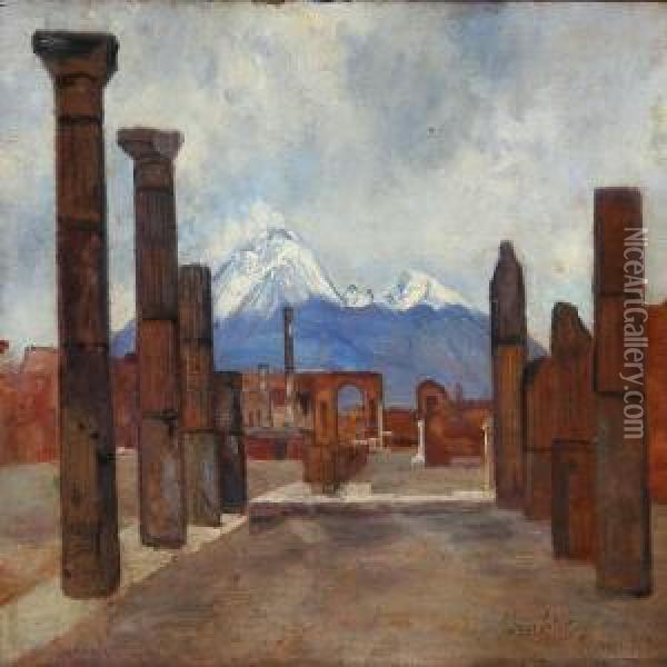 Forum Pompei Oil Painting - Hans Gyde Petersen