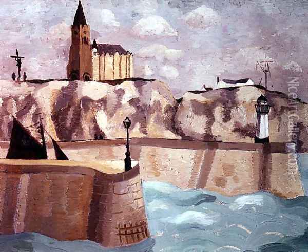 Church on the Cliff, Dieppe, 1929 Oil Painting - Christopher Wood