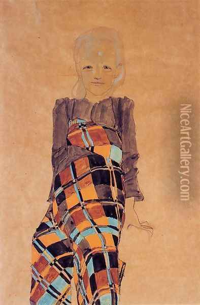 Seated Girl Oil Painting - Egon Schiele