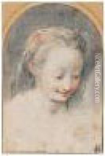 Portrait Of A Young Girl Oil Painting - Federico Fiori Barocci