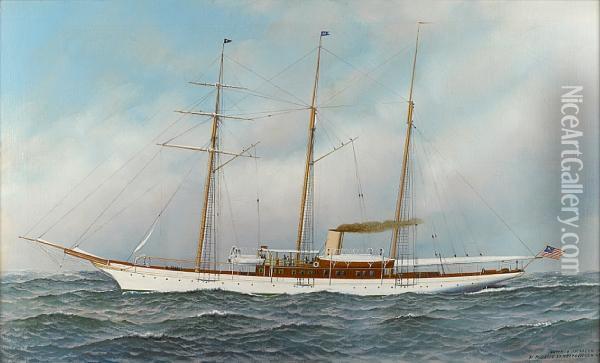 The Yacht Oil Painting - Antonio Nicolo Gasparo Jacobsen