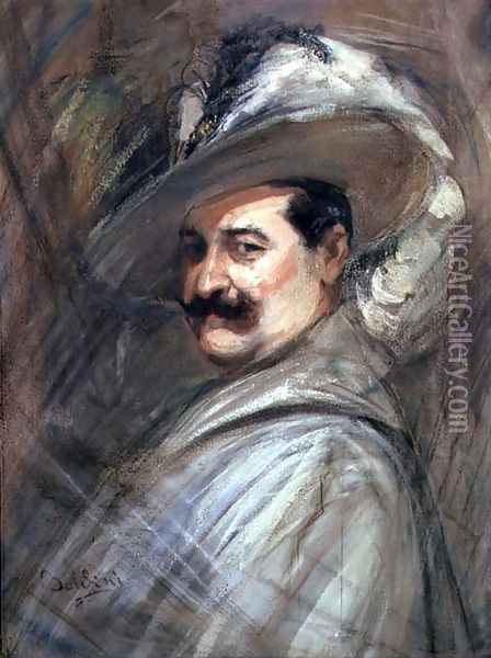 Costantino in the role of Ernani, c.1910 Oil Painting - Giovanni Boldini