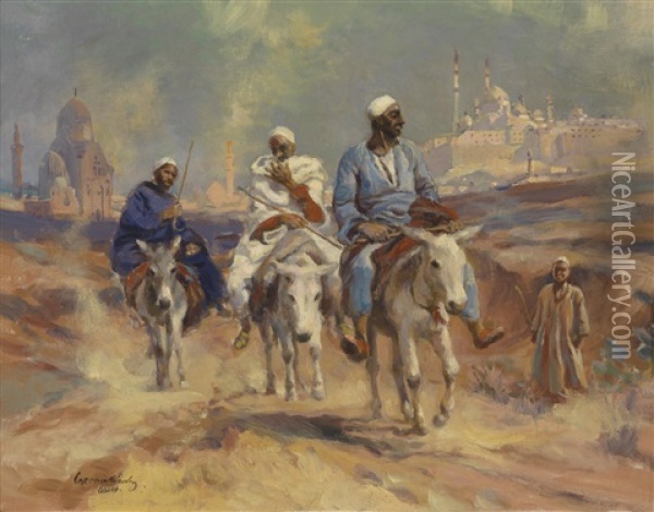 Motiv Aus Kairo Oil Painting - Karoly Cserna