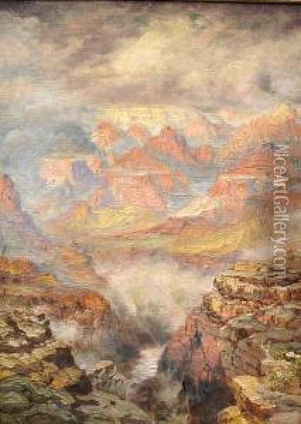 The Grand Canyon Oil Painting - Dey De Ribcowsky